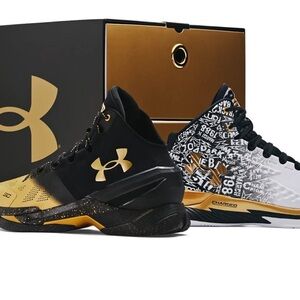 Under Armour Black and Gold Athletic Shoes